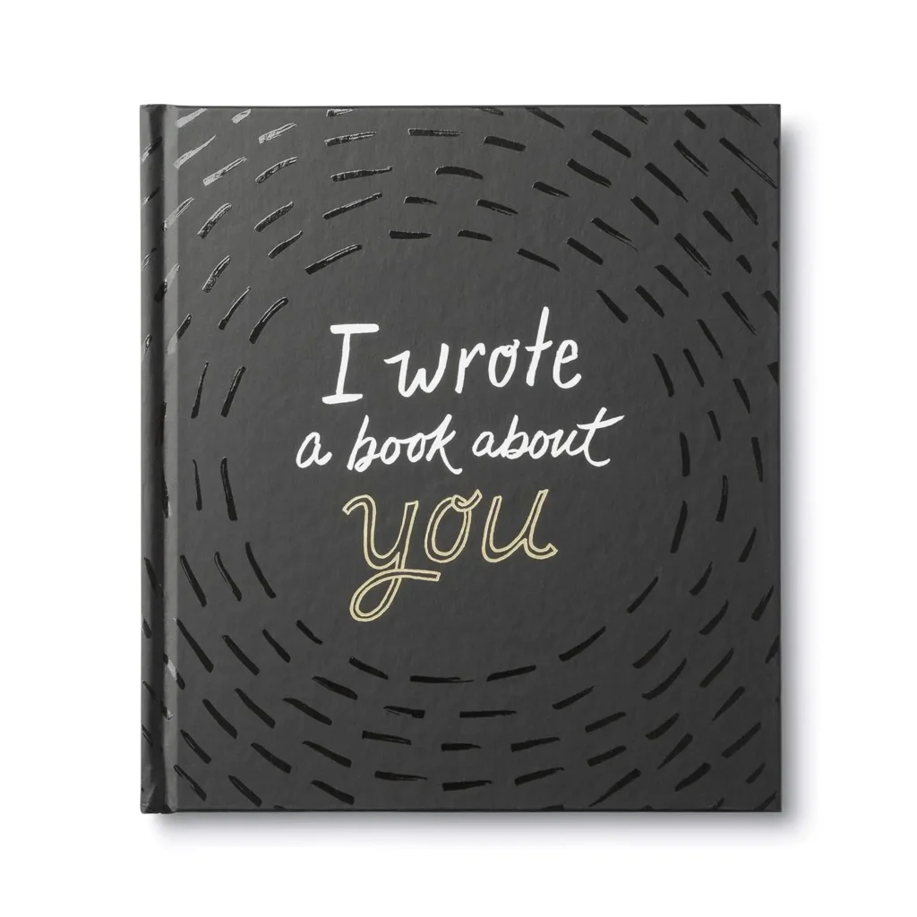 81fl5eFs7iL._SL1500_ I Wrote a Book About You fill-in gift book with black cover